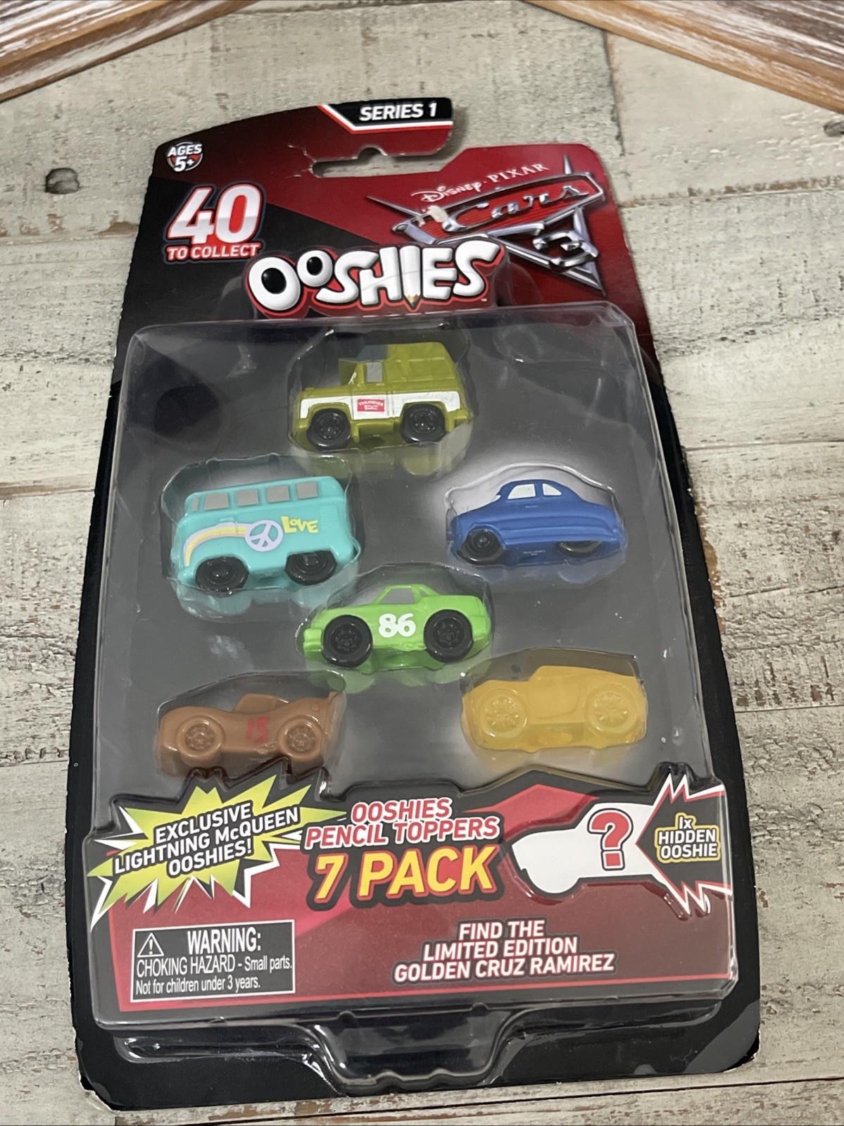 Disney Pixar Cars Ooshies Confezione da 7 Gomma Squishy Sigillata - Serie 1 - NUOVO