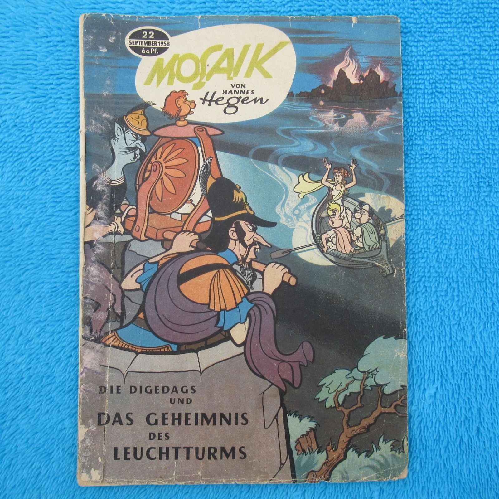MOSAICO Digedags n.22 "Il segreto del faro" 1958 DDR H. Hegen incollato