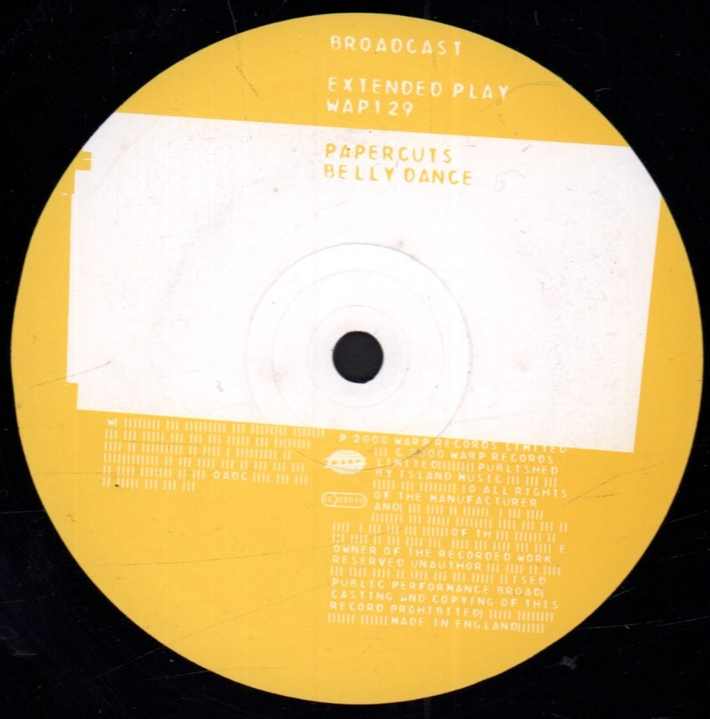 Broadcast Extended Play Promo Vinile 12" 45 RPM UK Warp, Cartoncino Bianco