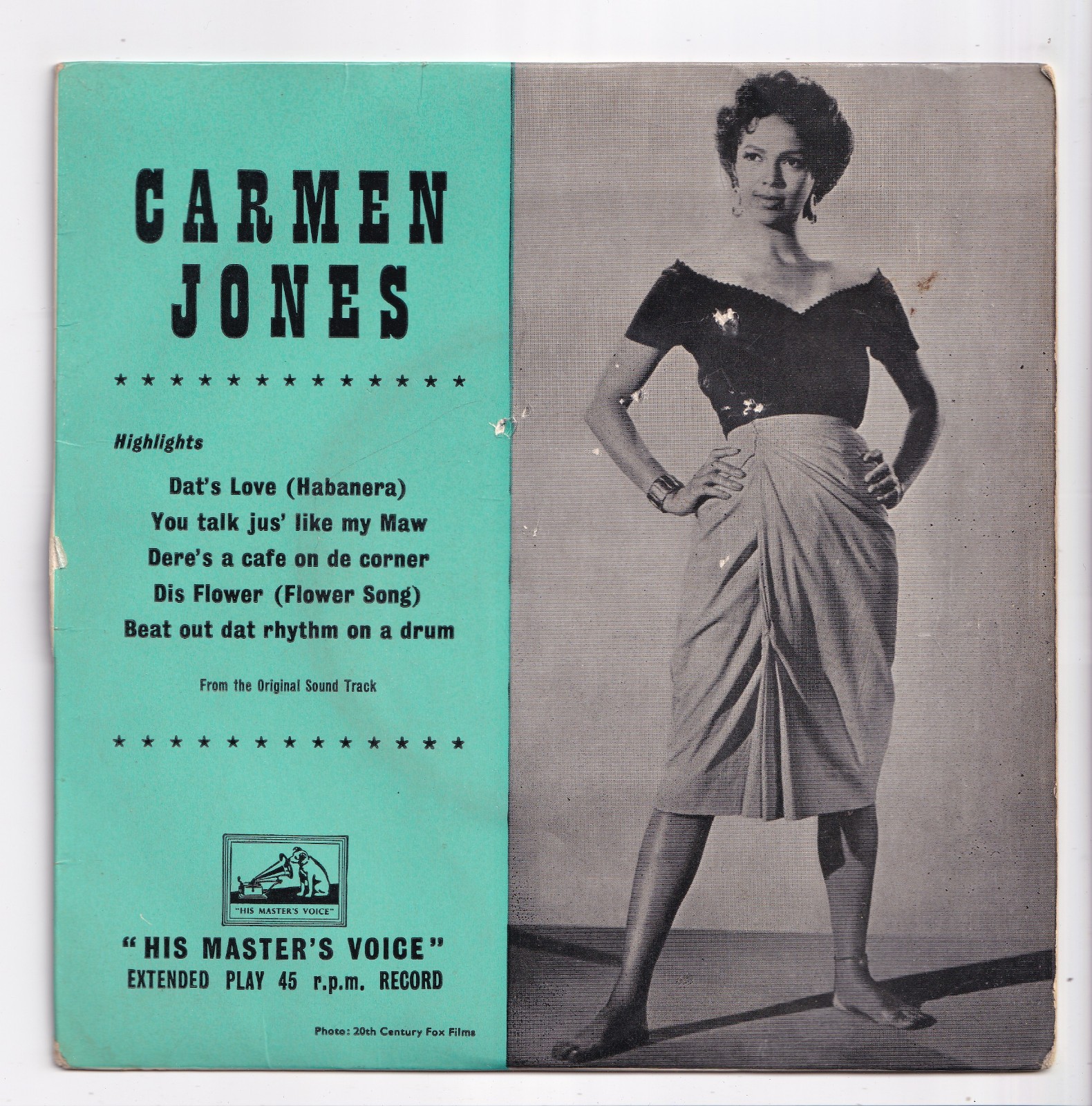 (AR499) Carmen Jones, Highlights: Dat's Love - 7 inch SLEEVE ONLY