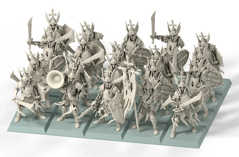20 Guardias de la Cripta Espada y Escudo con Mando Beholder 32mm