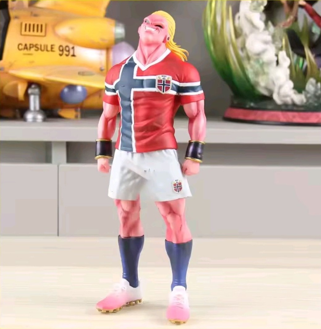 Dragon Ball Figurine Majin Halland Équipe Norvège Statuette Football Bu Fusion 