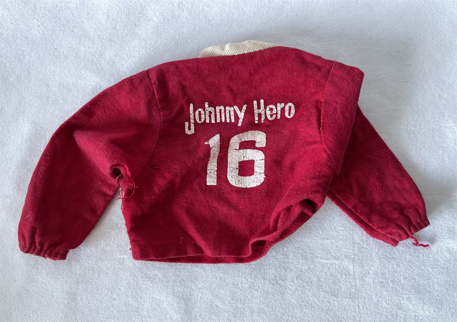 Vintage 1965 Rosko Baseball Johnny Hero Red No. 16 Sports Jersey #bbH756