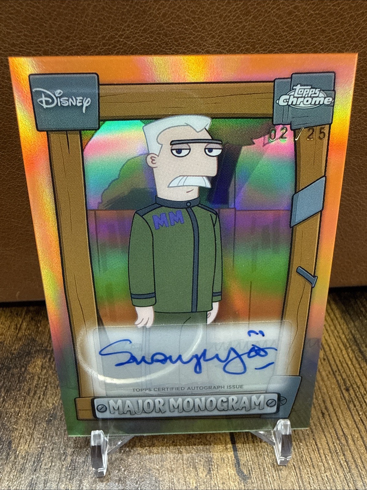 2026 Topps Disney Neon Major Monogram Phineas And Ferb Auto #/25 Jeff Marsh