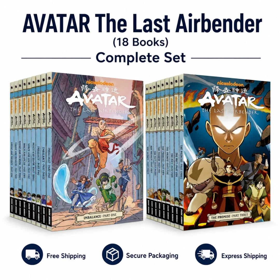 AVATAR L'ULTIMO DOMINATORE DELL'ARIA 18 LIBRI SET COMPLETO FUMETTO INGLESE CARTONE ANIMATO