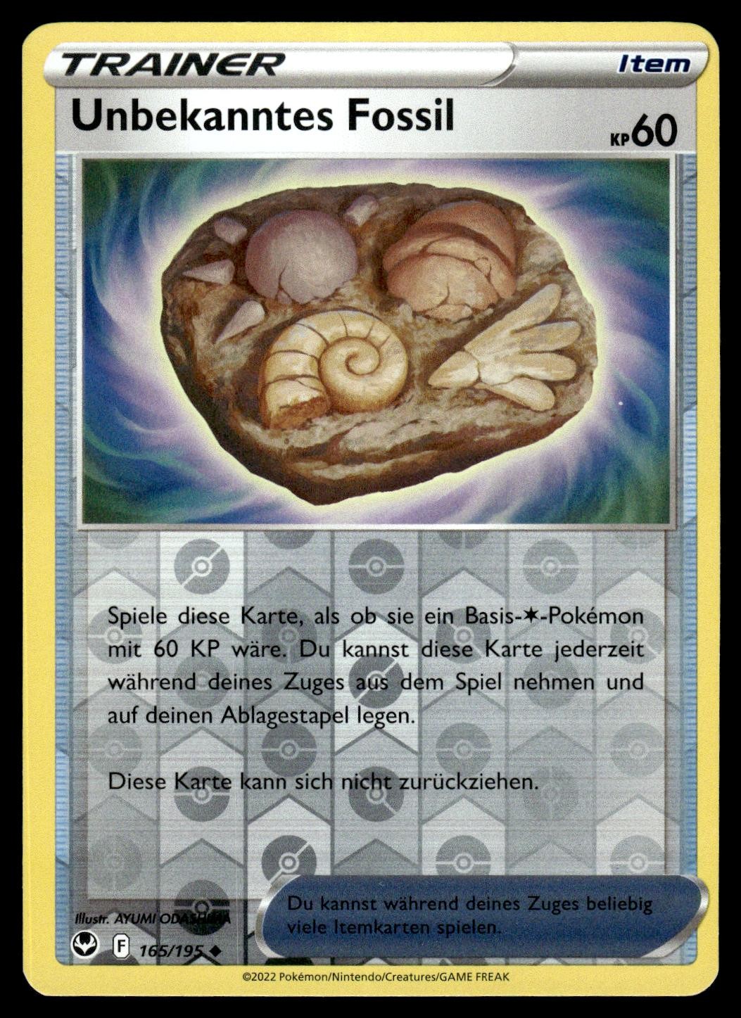 Sconosciuto Fossil 165/195 Silver Tempest Reverse Holo NM Carta Pokemon Italiano