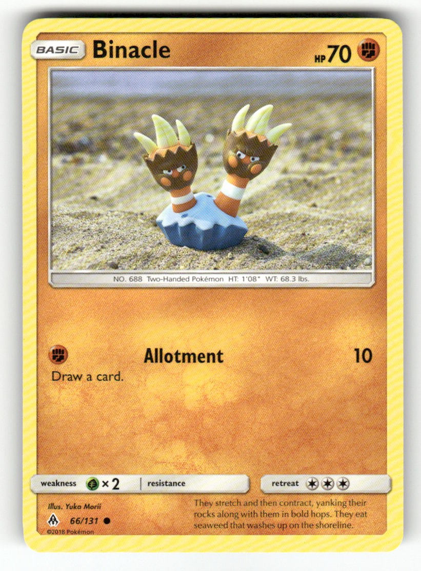 Binacle 66/131 Pokemon Luce Proibita Comune Giocato Leggermente