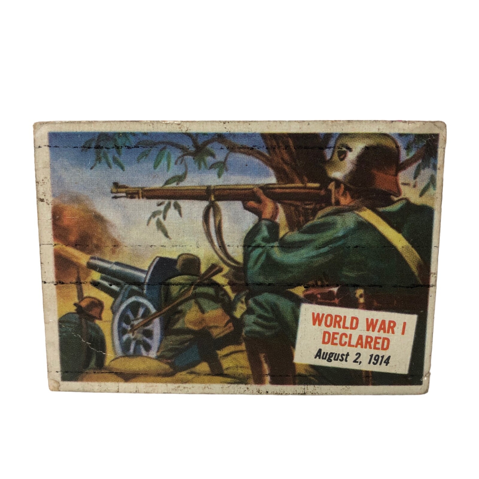 Carta Vintage 1954 Topps Scoops #18 Prima Guerra Mondiale Dichiarata