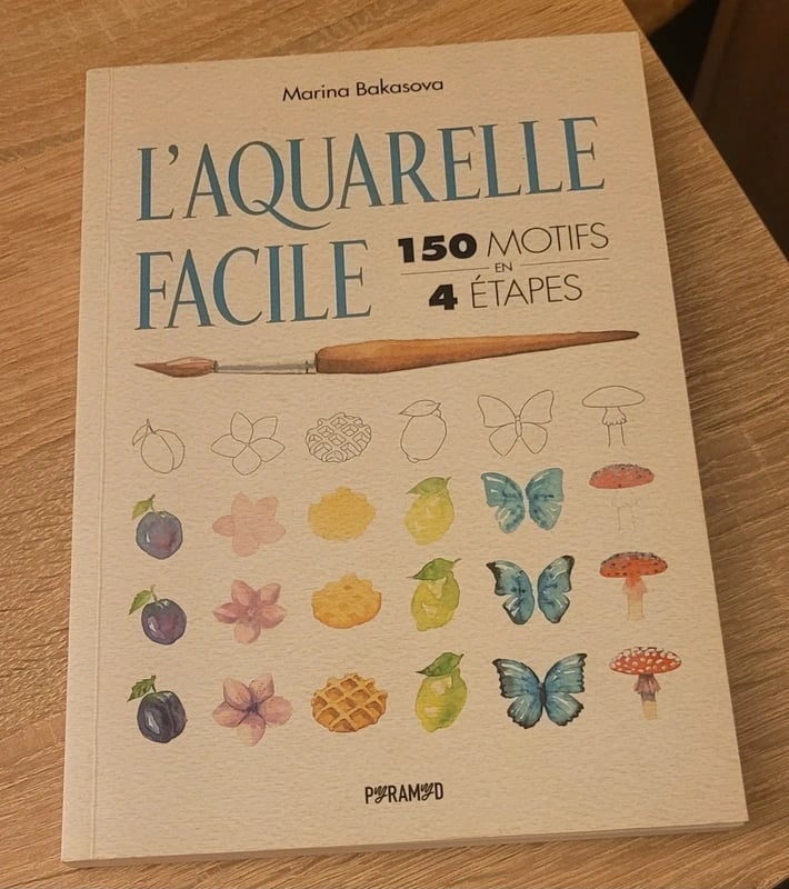 L'aquarelle facile 150 motifs en 4 étapes 🖌 + 2 blocs  papier aquarelle grain fin