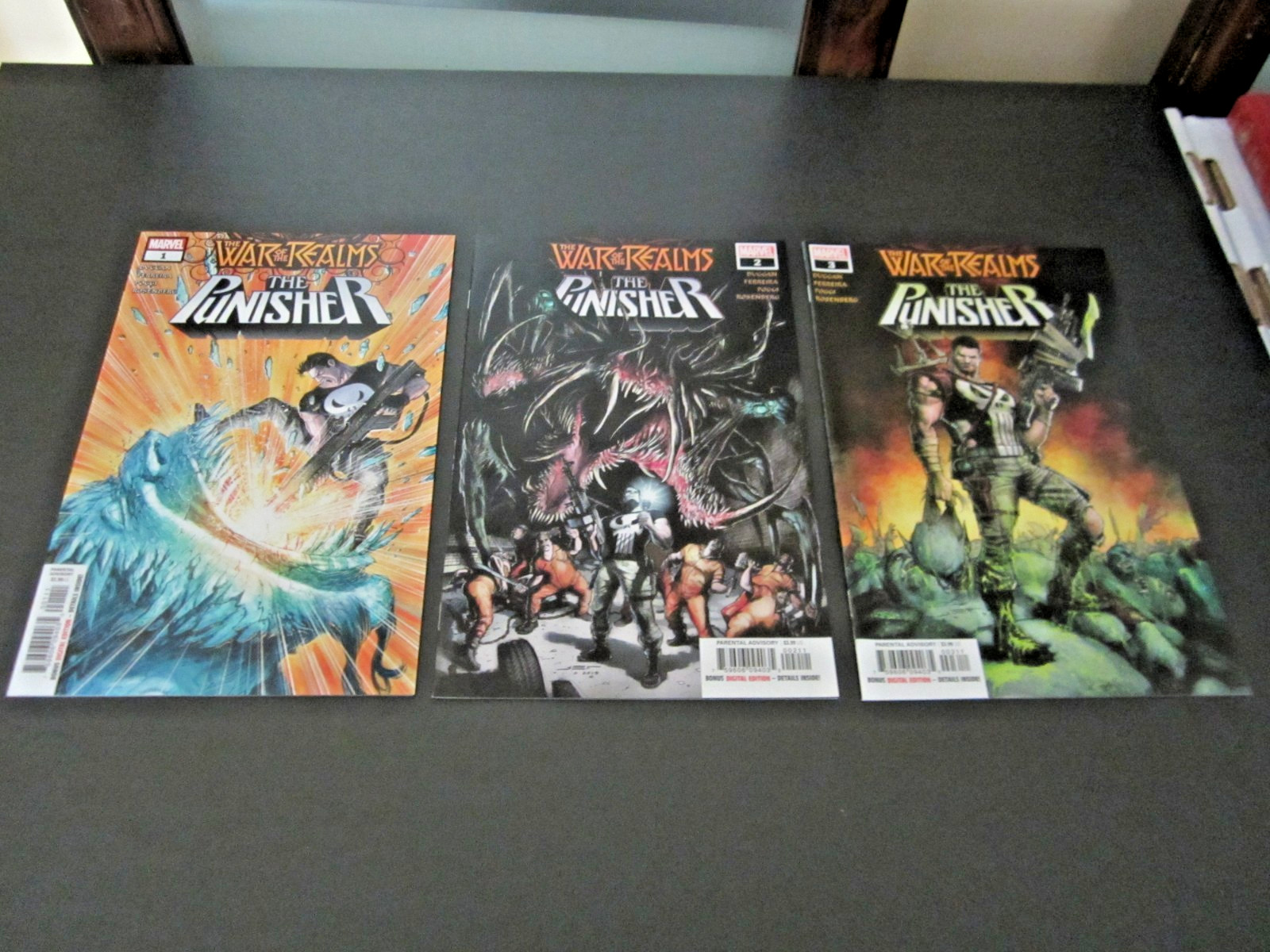 War Of The Realms, The Punisher #s 1, 2 e 3, serie completa, evento importante, quasi nuovo