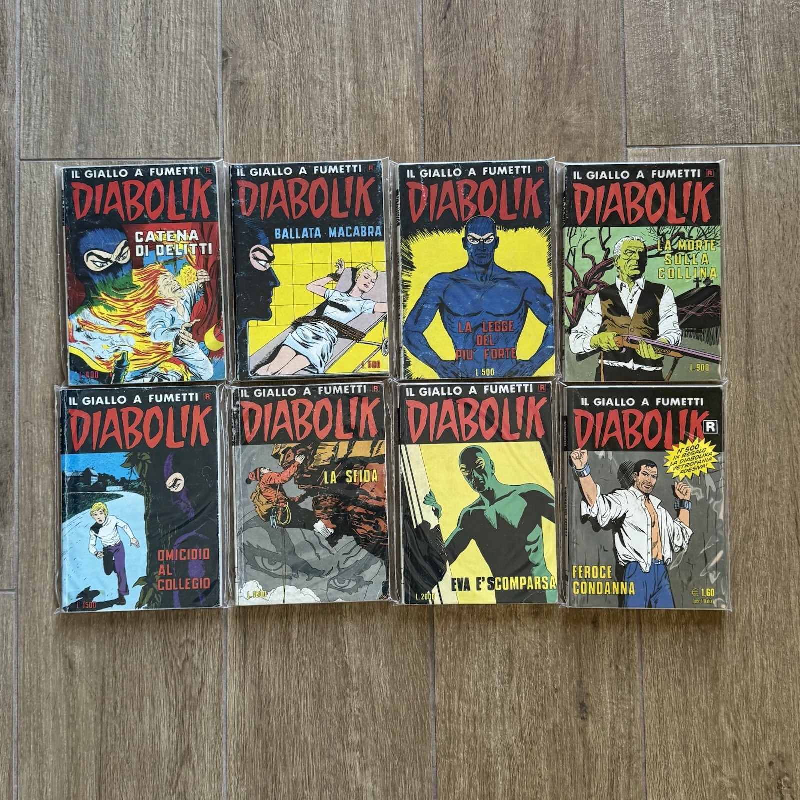 Lotto 8 fumetti Diabolik prima ristampa vintage