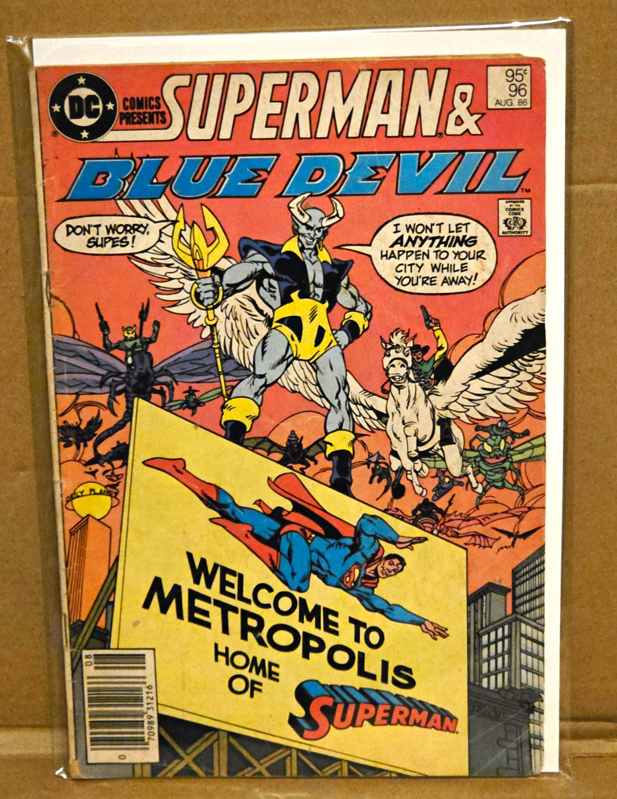 DC Comics Presents #96 Superman Blue Devil 1986 Edicola 95¢ FN/VF 7.0