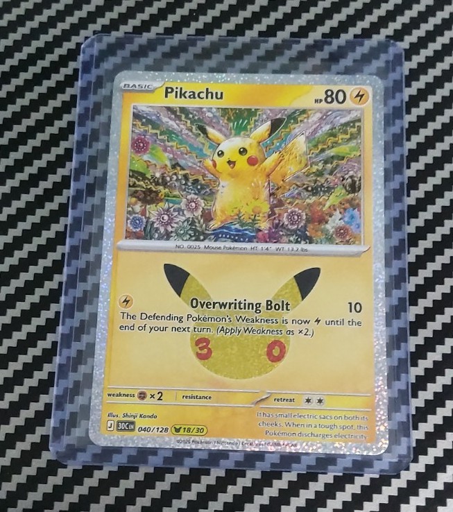 Pikachu 040/128 Me: 30th Celebration Holo ( 18/30 Sub-Set ) Near Mint