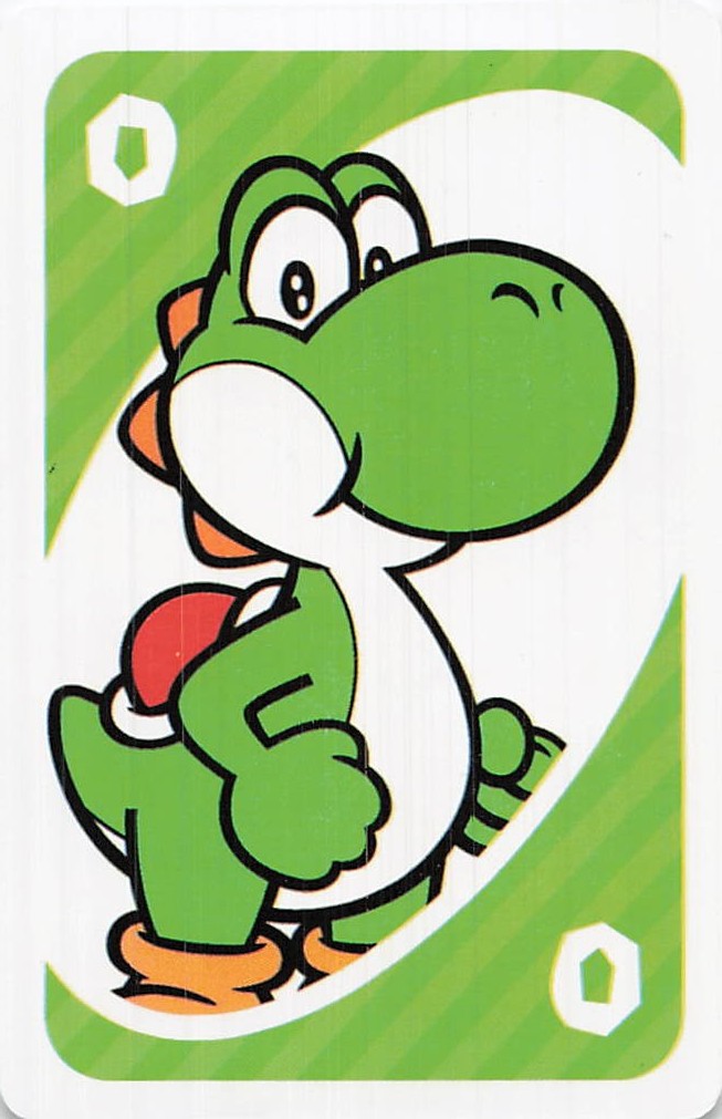 Yoshi Super Mario UNO Card Nintendo Verde 0 Zero Personaggio Scheda Gioco Non Classificata