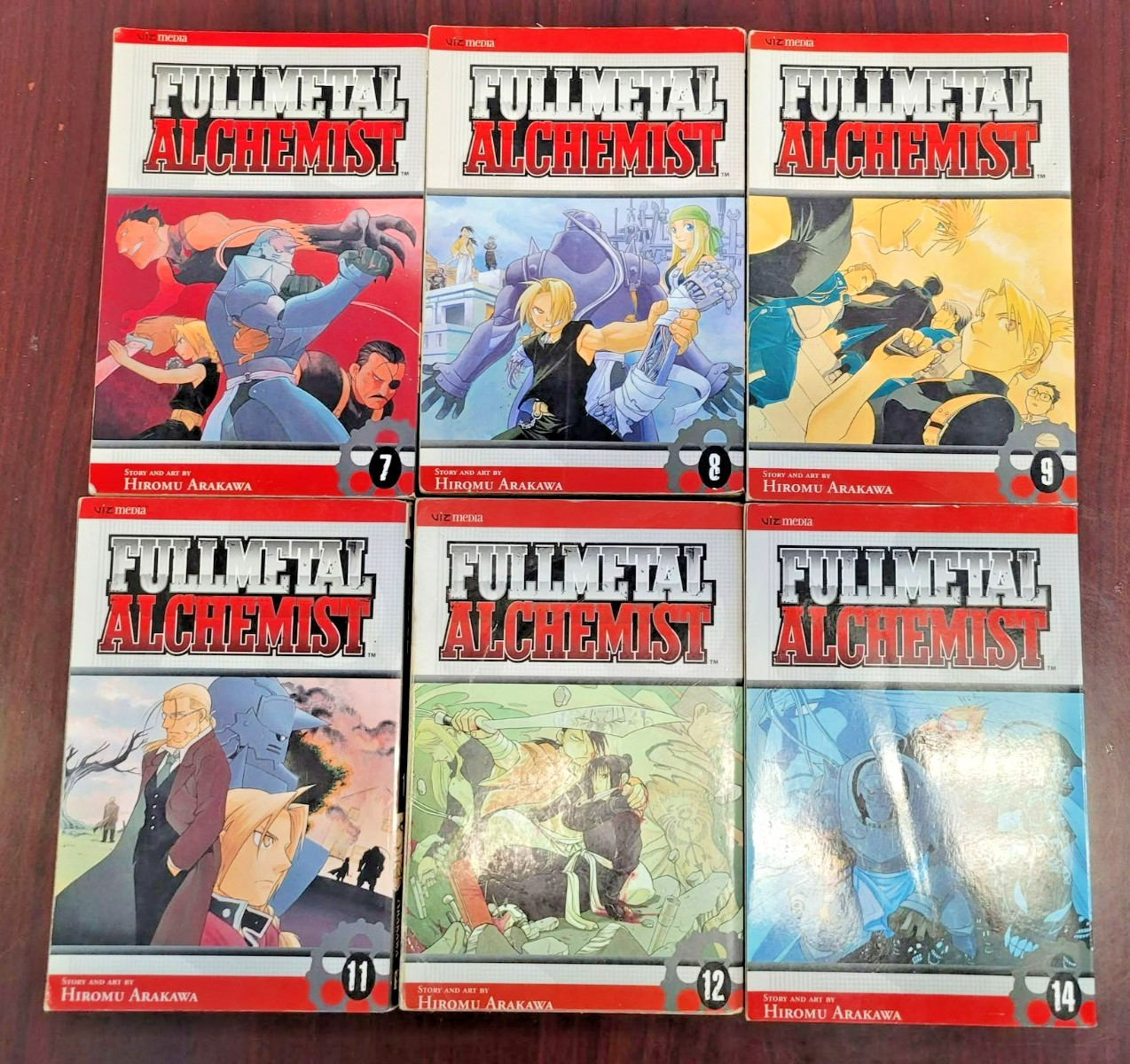 Fullmetal Alchemist Manga lotto di 6 libri vol 7 8 9 11 12 14 Hiromu Arakawa