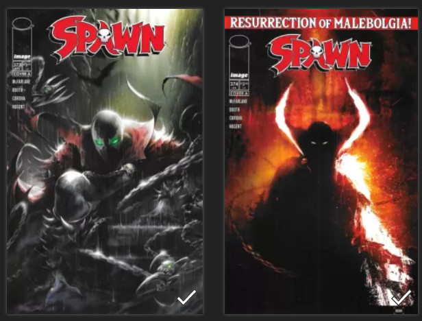 Spawn Image Comics 2026 #373 + 374 copertina regolare set A 373-374
