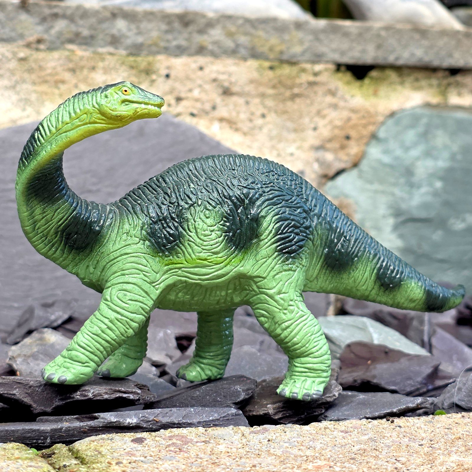 Modellino dinosauro preistorico modello bambino Apatosaurus vintage Carnegie Safari 1988