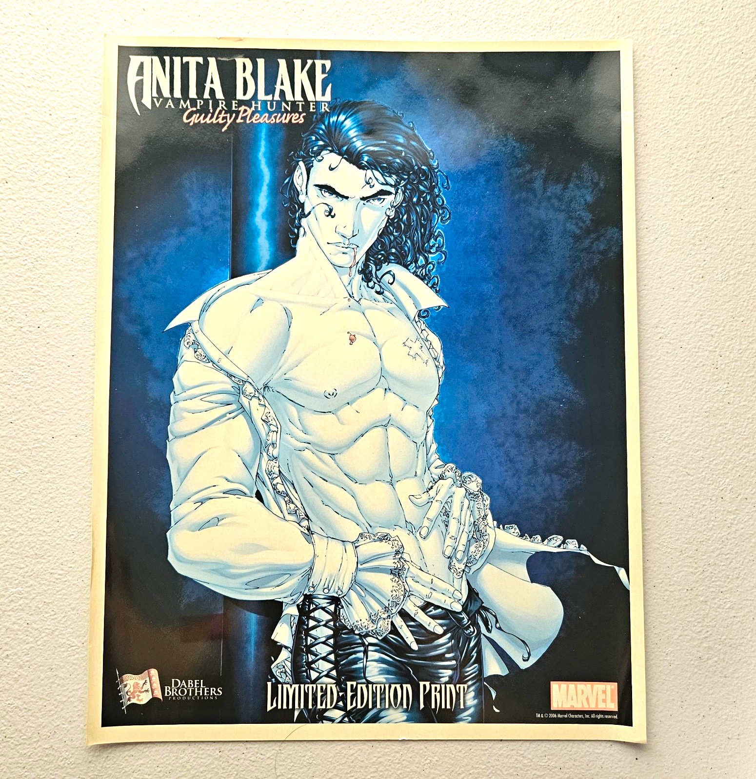 2006 Anita Blake Jean-Claude copertina fumetto poster stampa Marvel Guilty Pleasures 