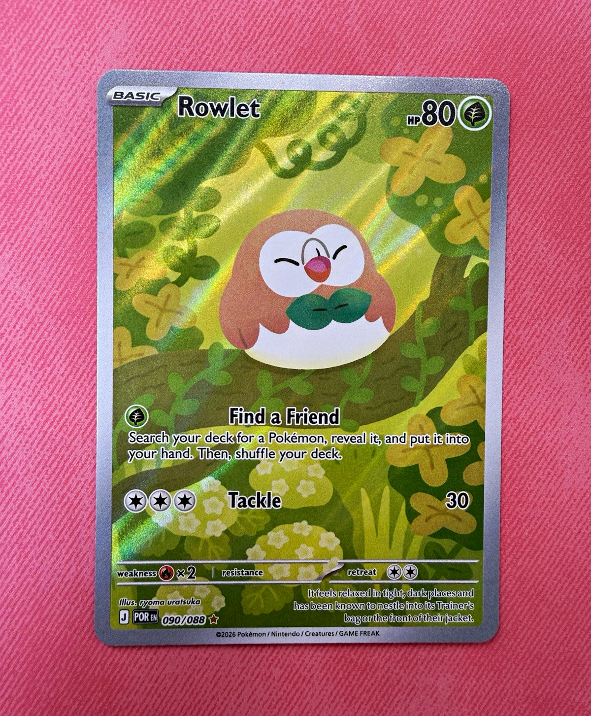 The Pokémon Company Rowlet 090/088 Perfetto Ordine Holo Rara EN 80HP