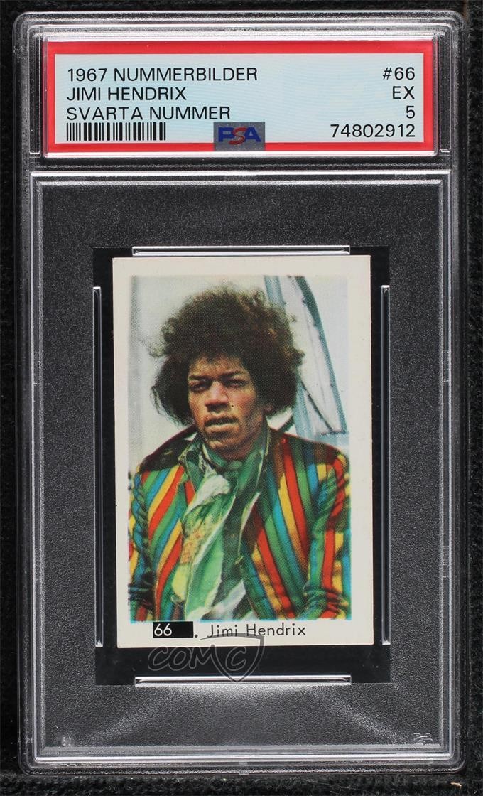 1968 Dutch Gum numero bianco in scatola nera Jimi Hendrix #66 PSA 5 04le