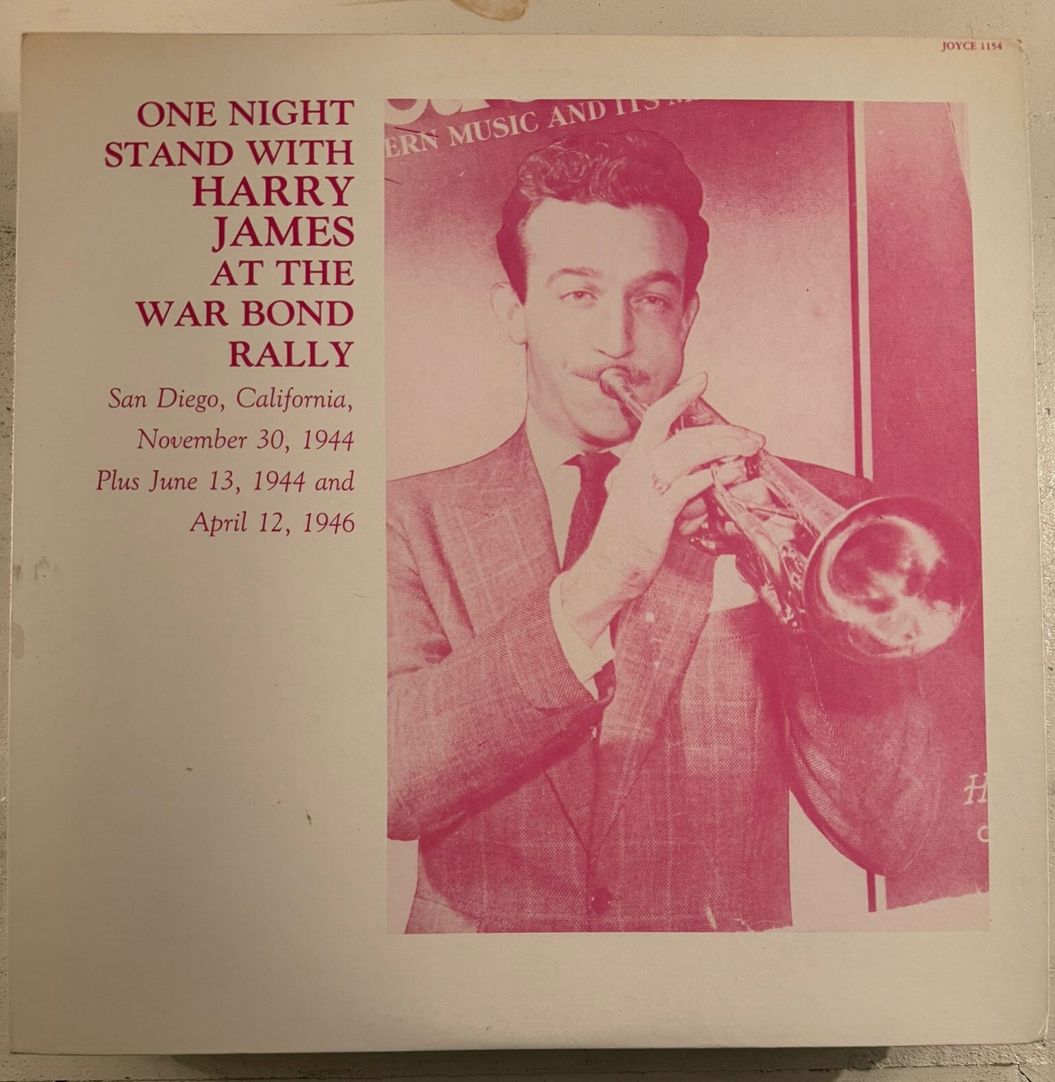HARRY JAMES – ONE NIGHT STAND WITH HARRY JAMES AT THE WAR BOND RALLY - VINYL A6