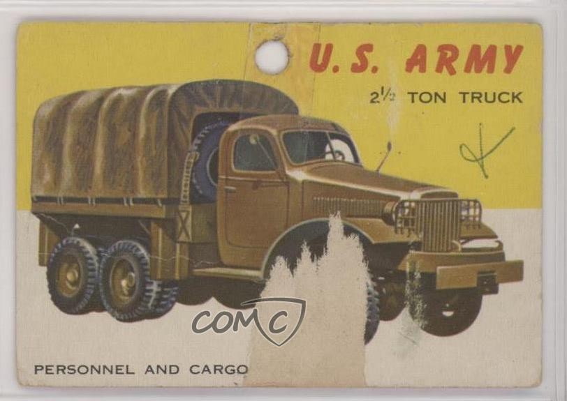 1954 Topps World on Wheels US Army camion 2 1/2 tonnellate #55 2p6