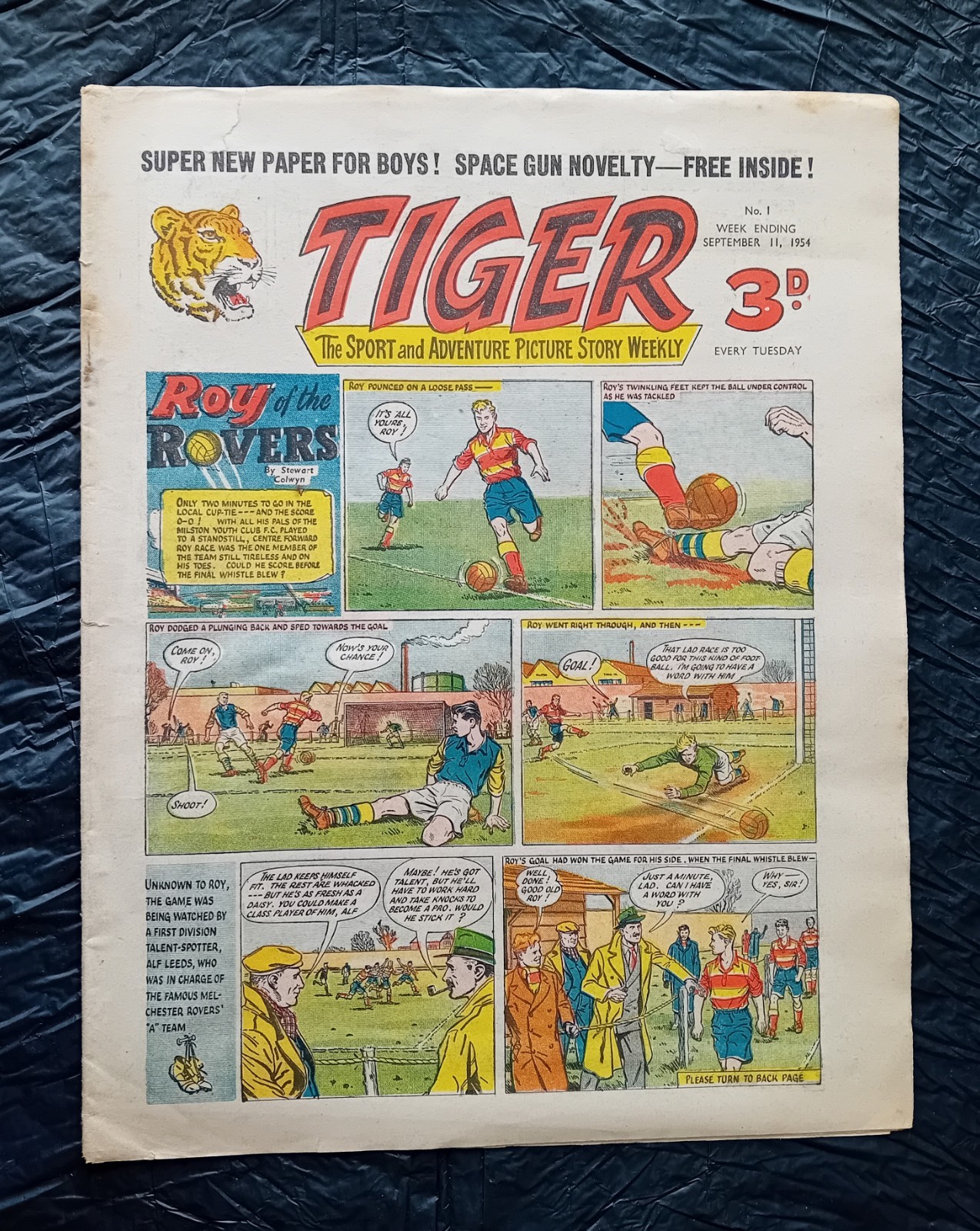 Tiger comic #1 (11th September 1954). Complete/clean/supple (no free gift). VGC