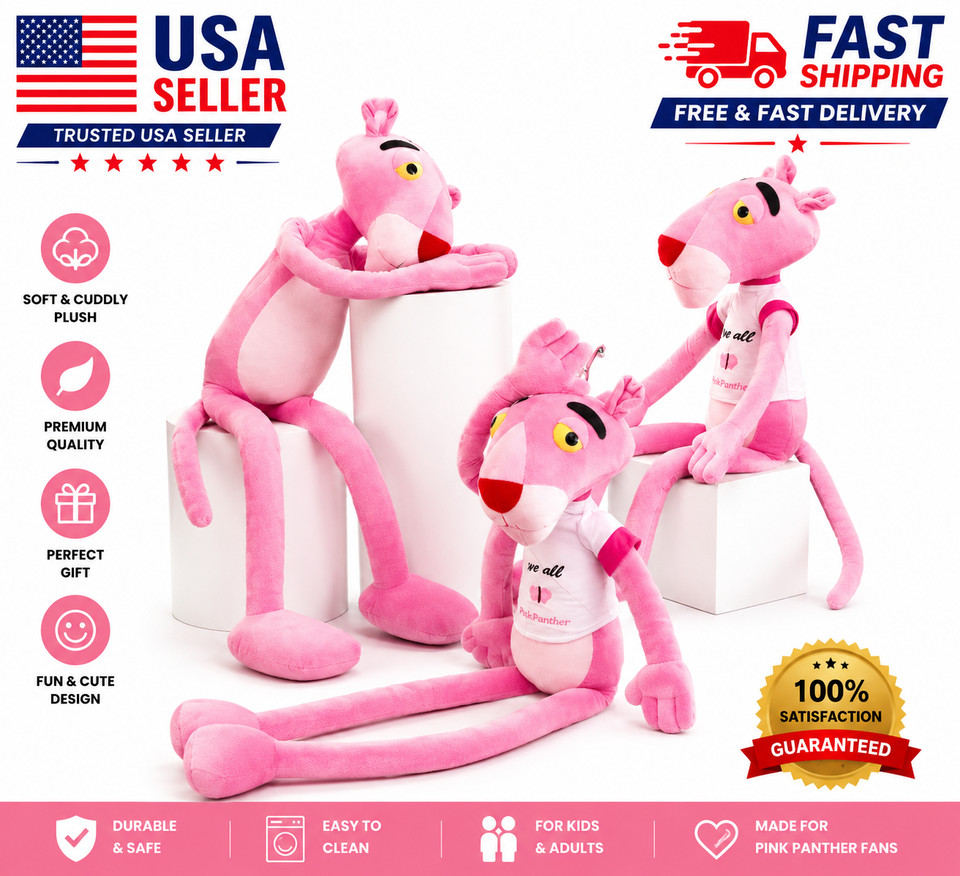 Peluche pupazzo peluche pantera rosa Disney morbido regalo carino per bambini USA