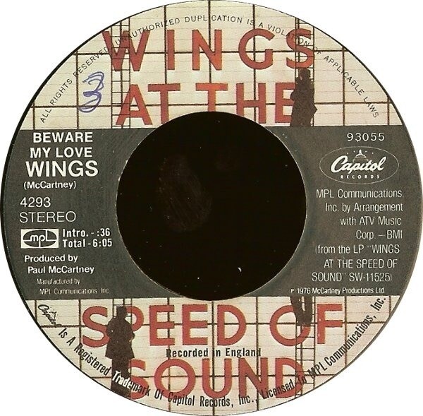 Wings Let 'Em In Vinile Singolo 7'' Capitol Records 45 Giri 1976 NM
