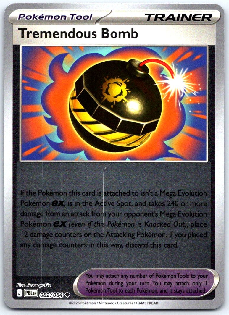 Tremendous Bomb 082/084 ME05: Pitch Black Reverse Holo-PTCG-NM