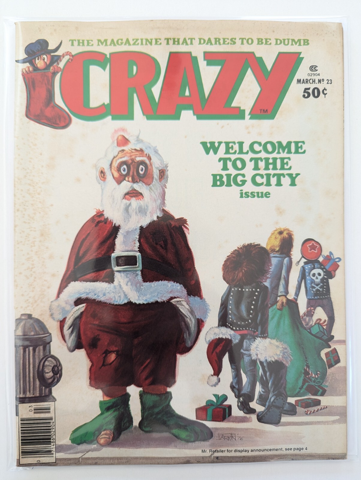 Crazy (Magazine) March #23 1976 Marvel | Santa Punks Parody - Bagged & Boarded