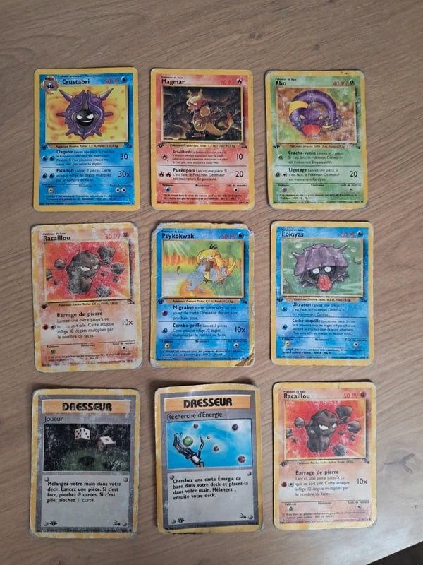 Lot cartes pokemon fossil ED1
