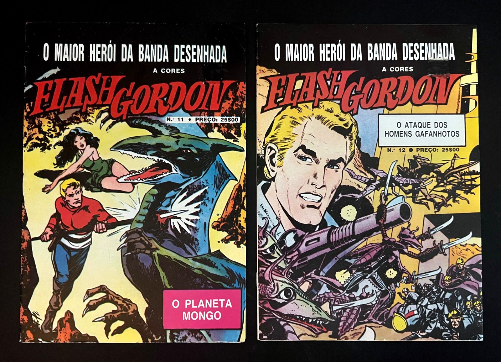 FLASH GORDON #11, 12 fumetti foriegn portoghesi lotto fantascienza CARATTERISTICHE DEL RE 1981