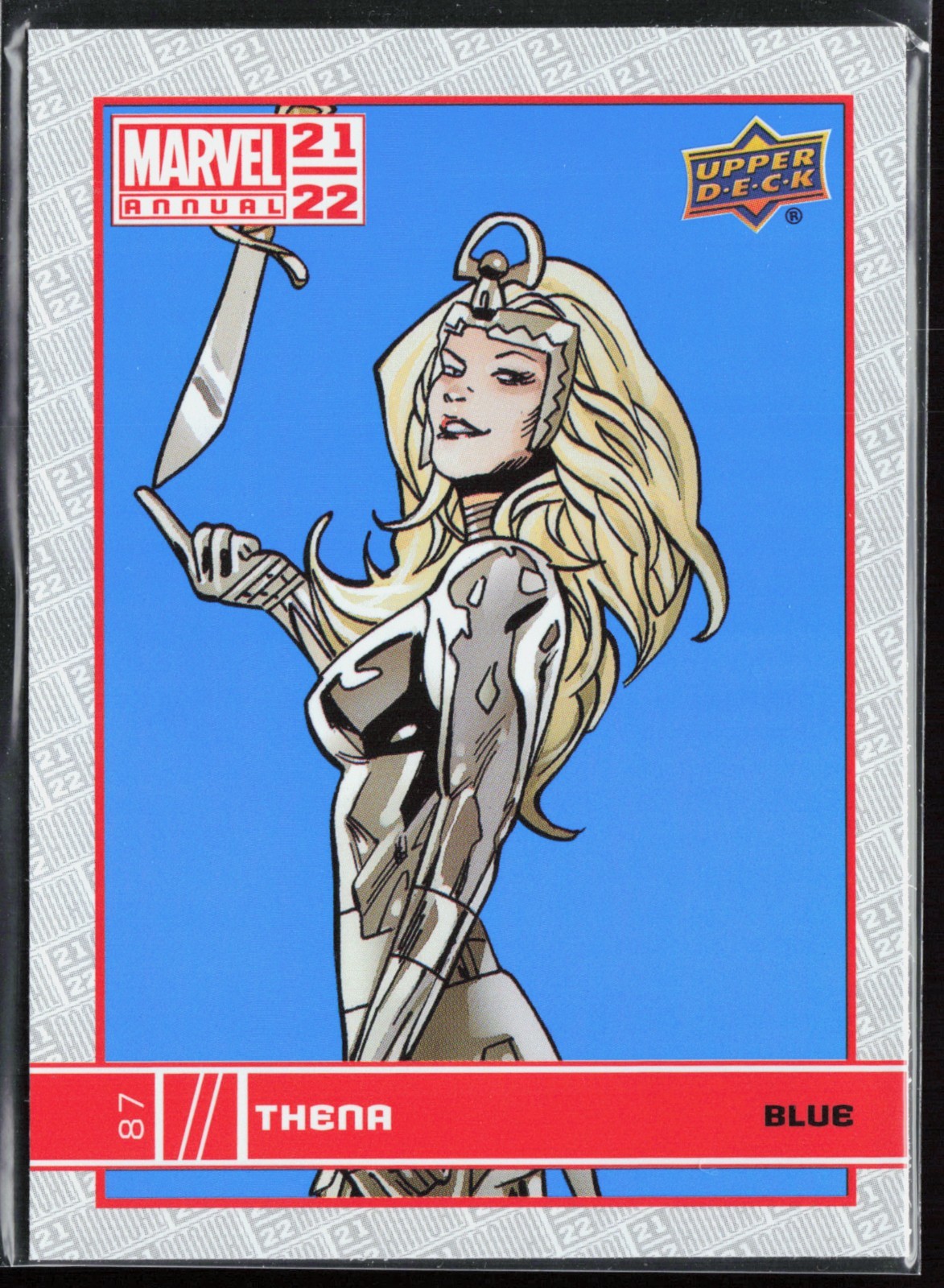 2021-22 Upper Deck Marvel Annuale Thena #87 Blu Parallelo