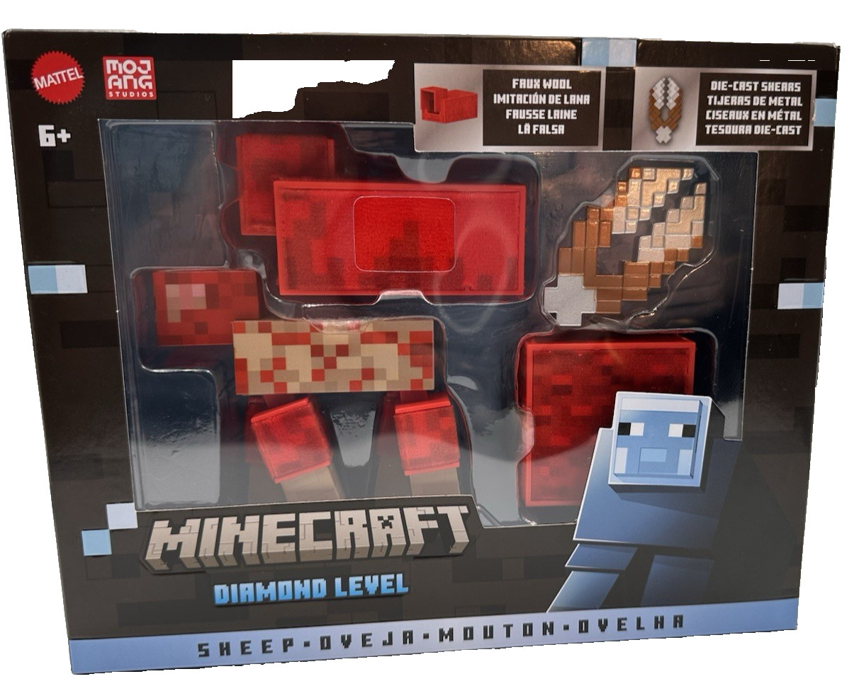 Mattel Minecraft Diamond Level PECORE • OVJA • MOUTON • OVELHA Nuovo