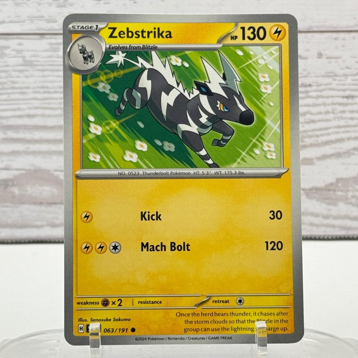 Zebstrika 063/191 Scintille Urgenti Pokemon quasi nuovo