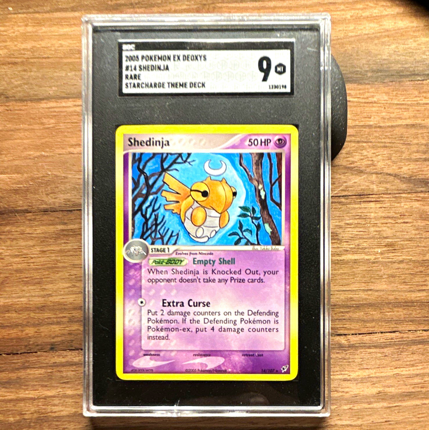 SGC 9 2005 Pokemon EX Deoxys Shedinja 14/107 Stage 1 50 HP Holo Rare ENG