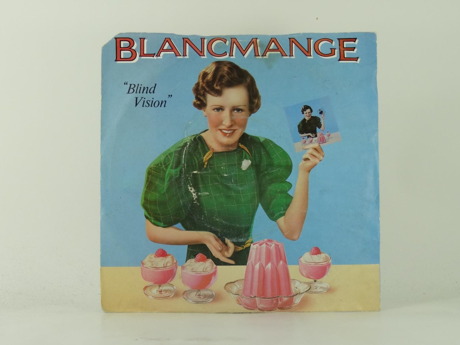 BLANCMANGE BLIND VISION (42) 2 Track 7" Single plus Picture Sleeve LONDON RECORD