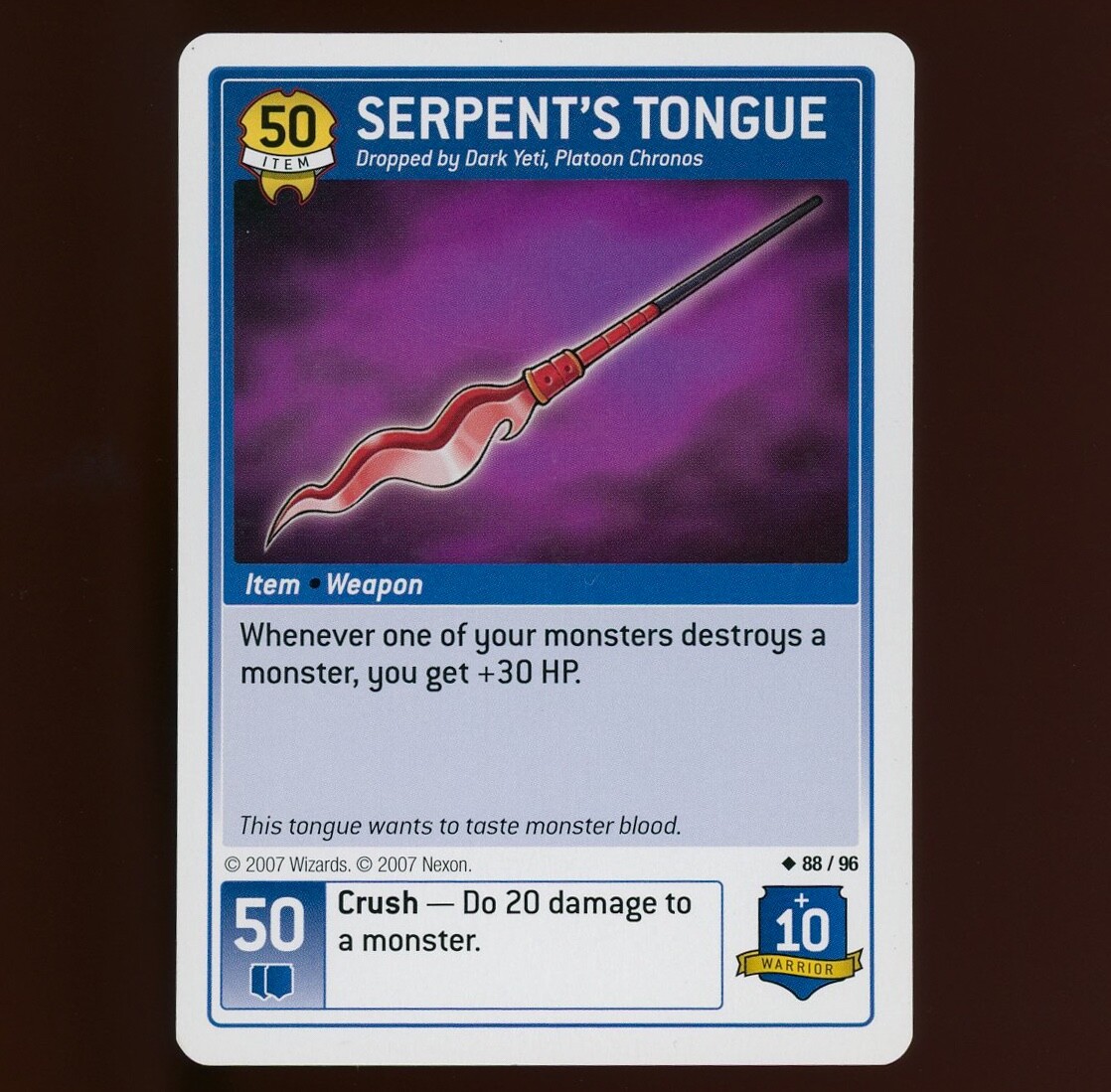 Maplestory TCG - Scheda oggetto non comune lingua del serpente 88/96 - WOTC 2007