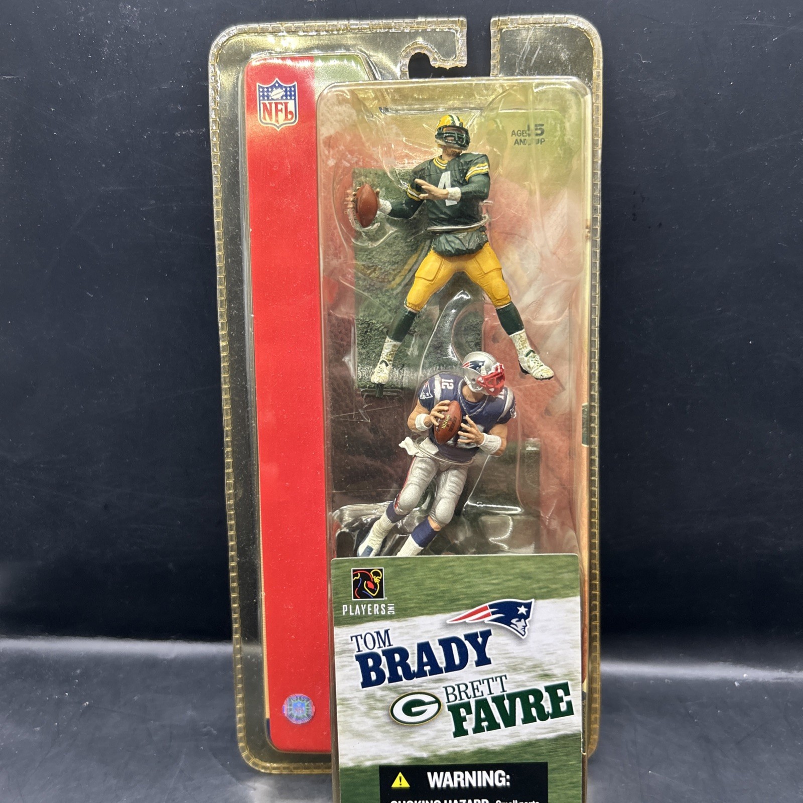 McFarlane Toys NFL Players Tom Brady & Brett Favre confezione da 2 figurine 3 pollici in scatola