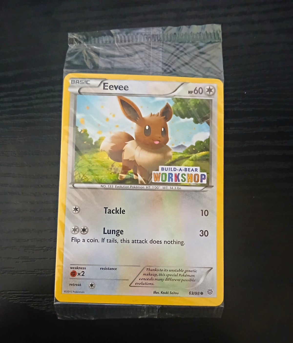 The Pokémon Company Eevee 63/98 Build-A-Bear Promo 60 HP Basic EN 2015 SIGILLATO