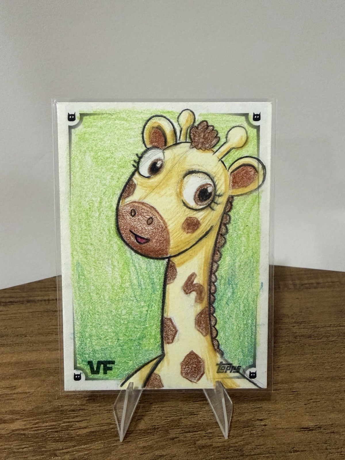 2026 Topps Chrome Veefriends schizzo originale giraffa di John Rodriguez 