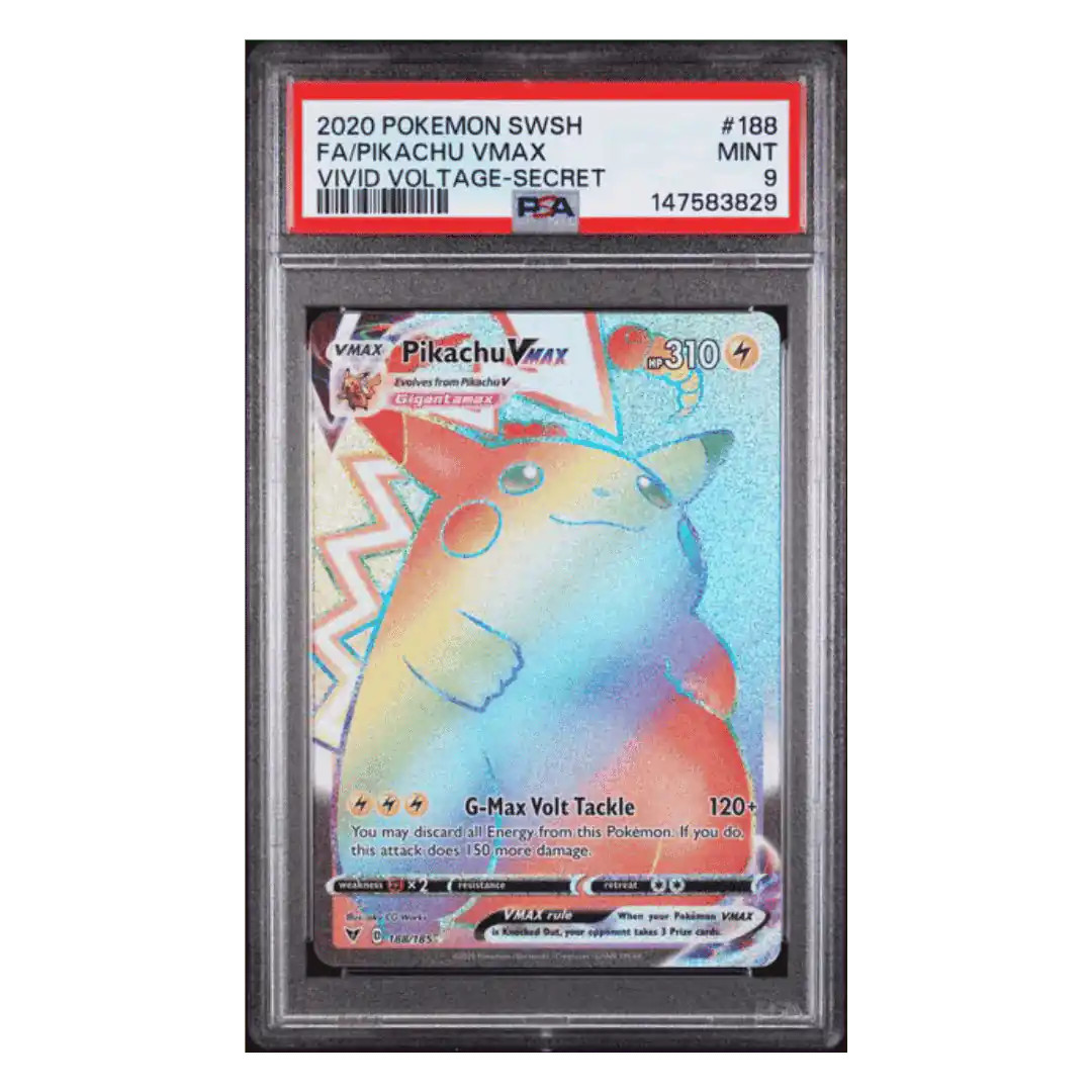 FA Pikachu VMAX PSA 9 2020 Pokemon Spada e Scudo Vivid Voltage Carta Segreta #188