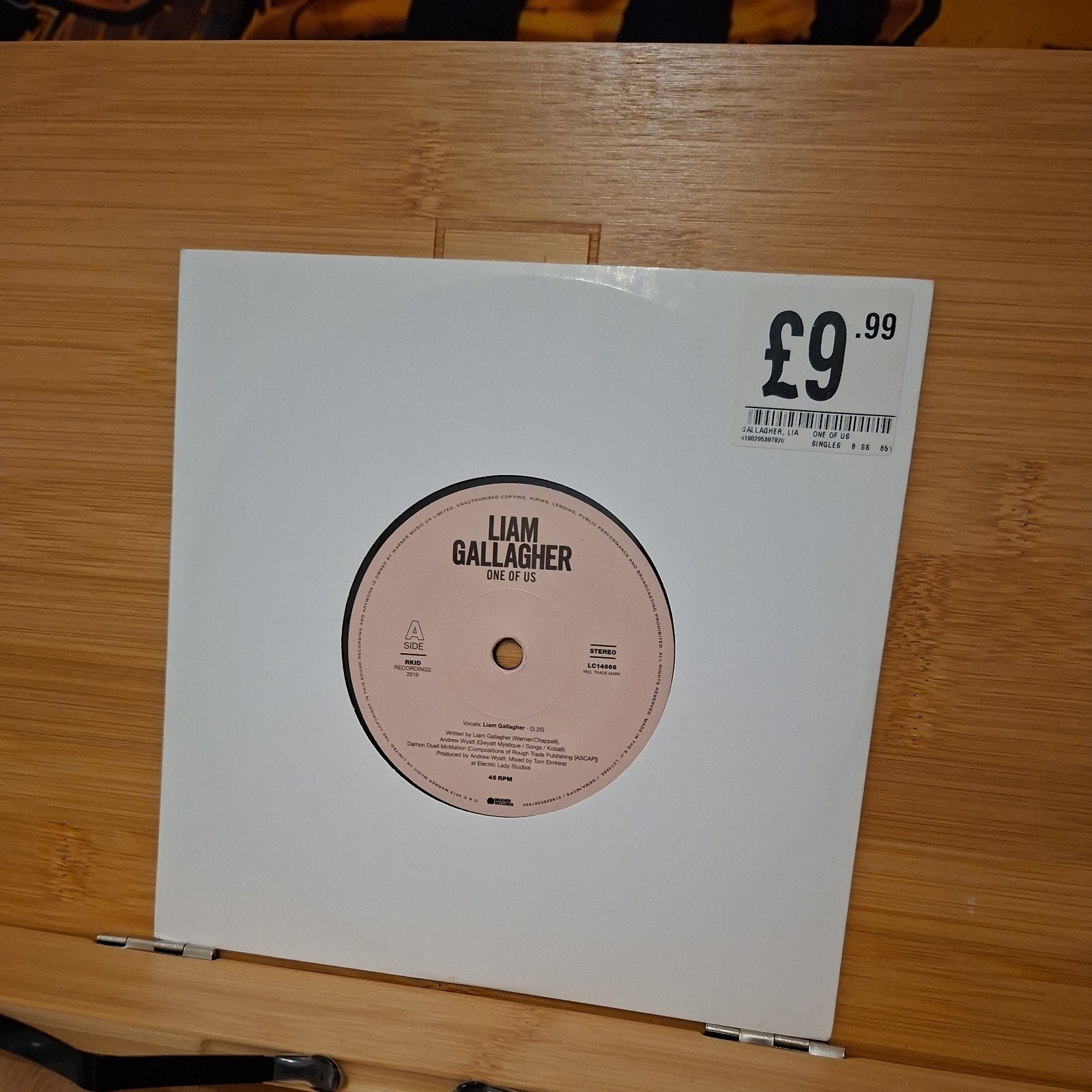 OASIS Liam Gallagher 7" Shockwave 1000 Made ETCHED Ltd Edition Vinyl single UNPL