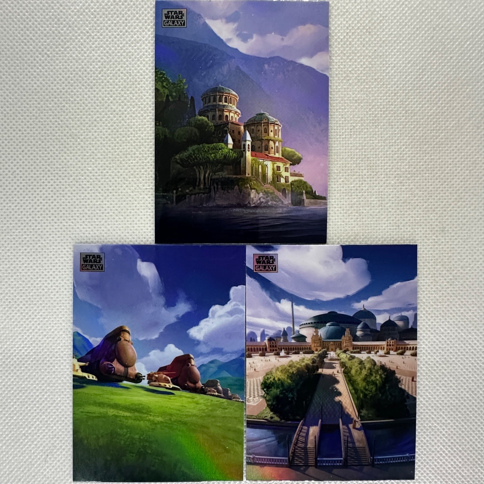 Lotto inserti 2024 Topps Chrome Star Wars Galaxy Art of Naboo (3 carte)