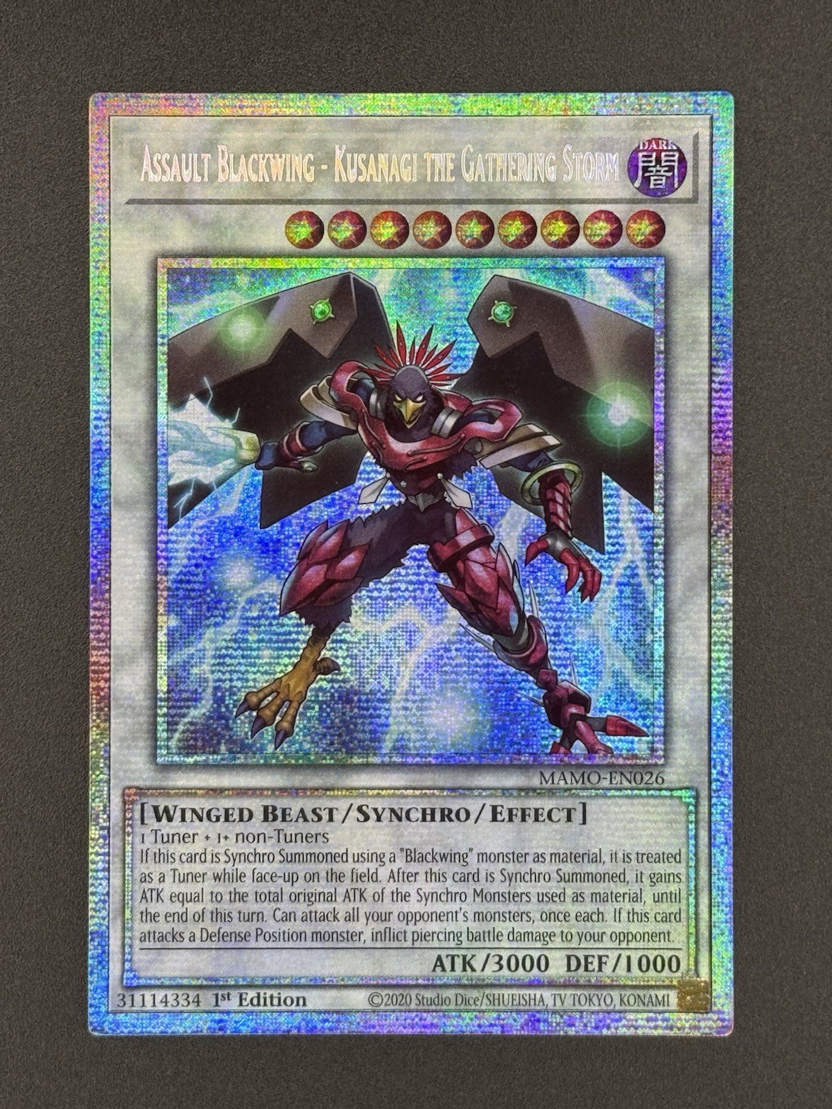 Yugioh! Assault Blackwing-Kusanagi, MAMO-en026 Starlight Rara, 1a Edizione, NM