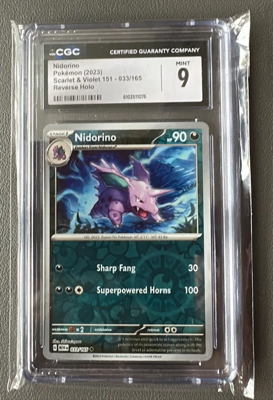 Nidorino 033/165 Reverse Holo Cgc 9 Pokémon 151 Englisch
