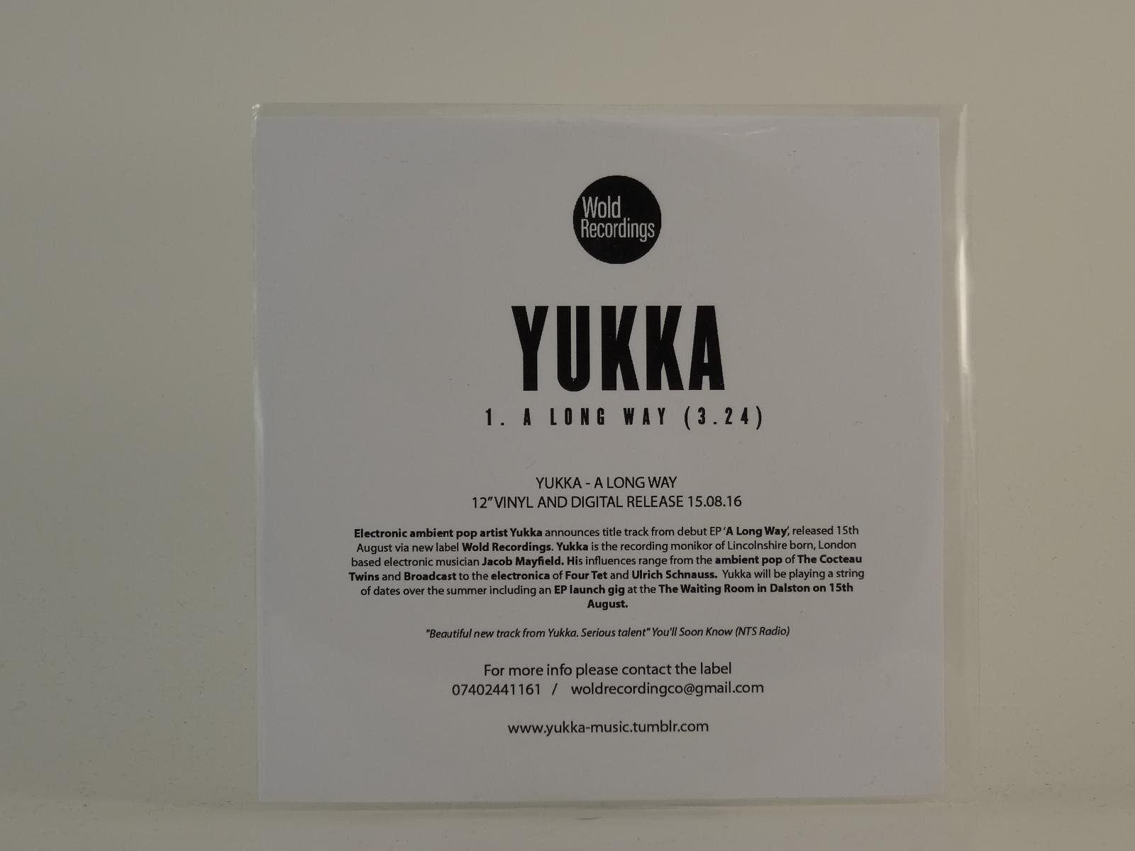 YUKKA A LONG WAY (D75) 1 Track Promo CD Single plus White Sleeve 