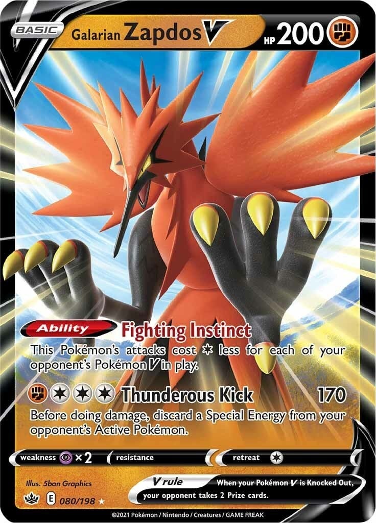 Galarian Zapdos V 080/198 Holofoil NM