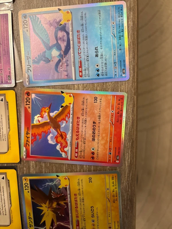 Trio moltres articuno zapdos 30 th anniversario pokemon jap condizioni nm